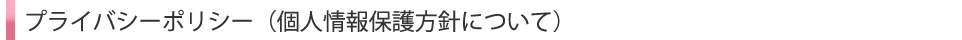 プライバシーポリシー（個人情報保護方針について）