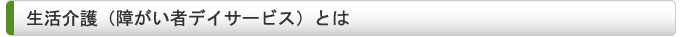 生活介護（障がい者デイサービス）とは